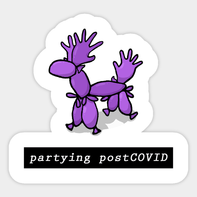 Partying postCOVID doggie stage Sticker by aboutscience